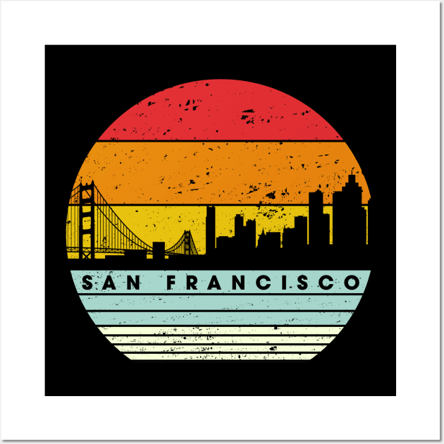 San Francisco Shirt Vintage San Francisco Souvenir USA Skyline Wall Art by Nikkyta